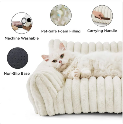Bedsure Sofá Fofo para Gatos - Cama de Estimação em Veludo Cotelê e Fleece