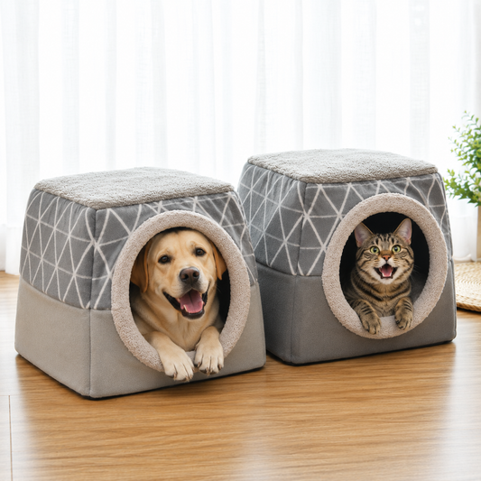 CozyNest | Cama Dobrável 2 em 1 para Cães e Gatos