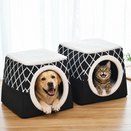 CozyNest | Cama Dobrável 2 em 1 para Cães e Gatos