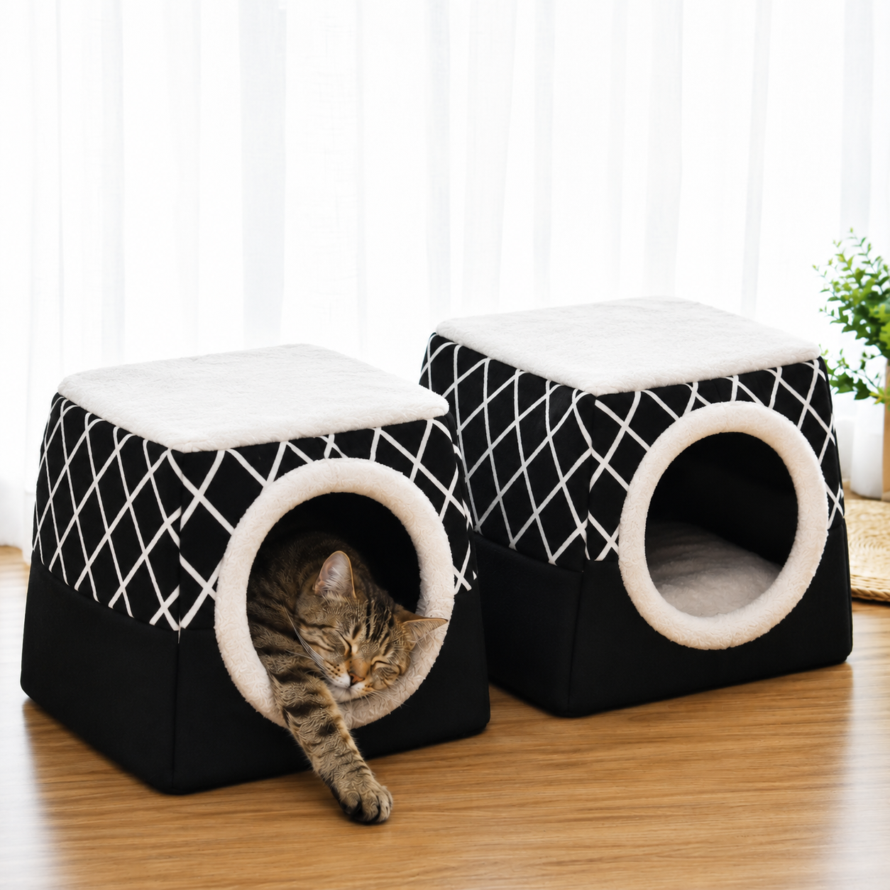 CozyNest | Cama Dobrável 2 em 1 para Cães e Gatos