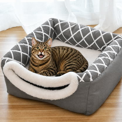 CozyNest | Cama Dobrável 2 em 1 para Cães e Gatos